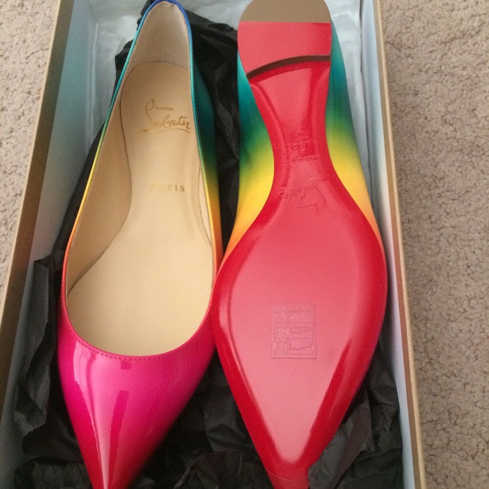 Christian Louboutin Ballalla Rainbow Pointed Flats
